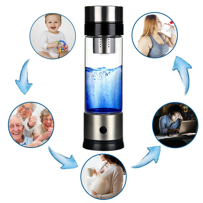 Portable Hydrogen Generator Ionizer For Pure H2 Rich Hydrogen Water Bottle  Electrolysis Hidrogen Healthy Anti-Aging Cup 350ML - AliExpress