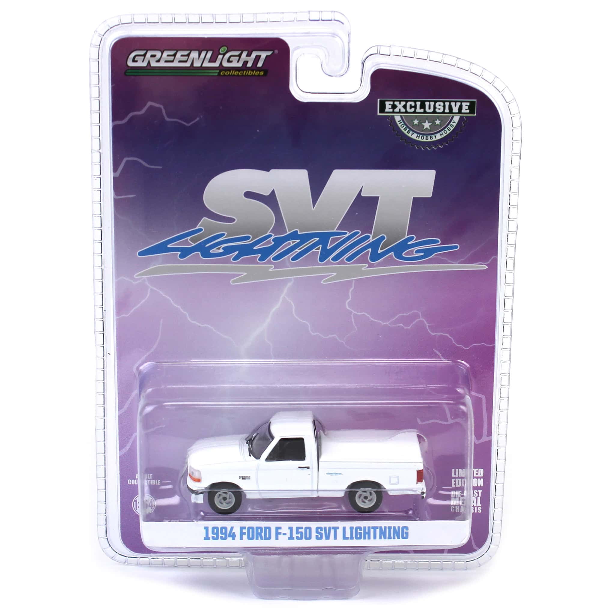 Modellino Greenlight Hobby Exclusive 1:64 Ford F-150 SVT Lightning Del 1994, Colore Bianco. Edizione Limitata 2024, Nuovo.