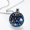 thumbnail image 2 of Hanukkah Stunning Glass Circular Pendant Necklace - Fashionable and Elegant Necklaces for Women, 2 of 5
