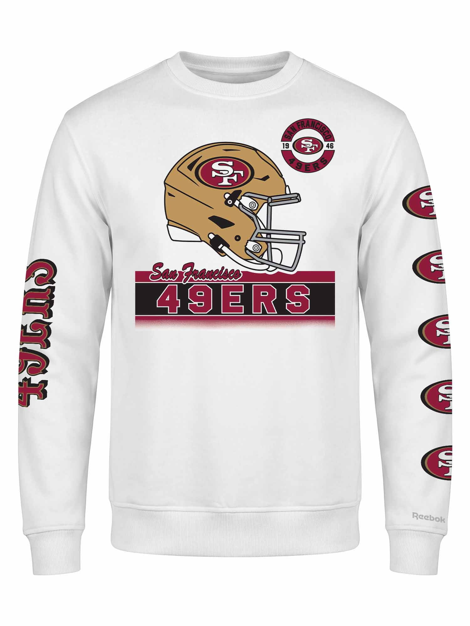 San Francisco 49ers Reebok Mens White Crew Sweatshirt