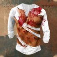 thumbnail image 2 of YDLCAFD Men's Printed Themed Button Up Long Sleeve Textured Casual T Shirt, 2 of 3