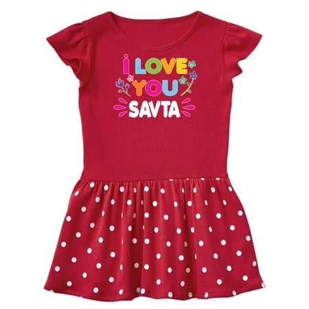 

Inktastic I Love You Savta with Flowers Gift Baby Girl Dress