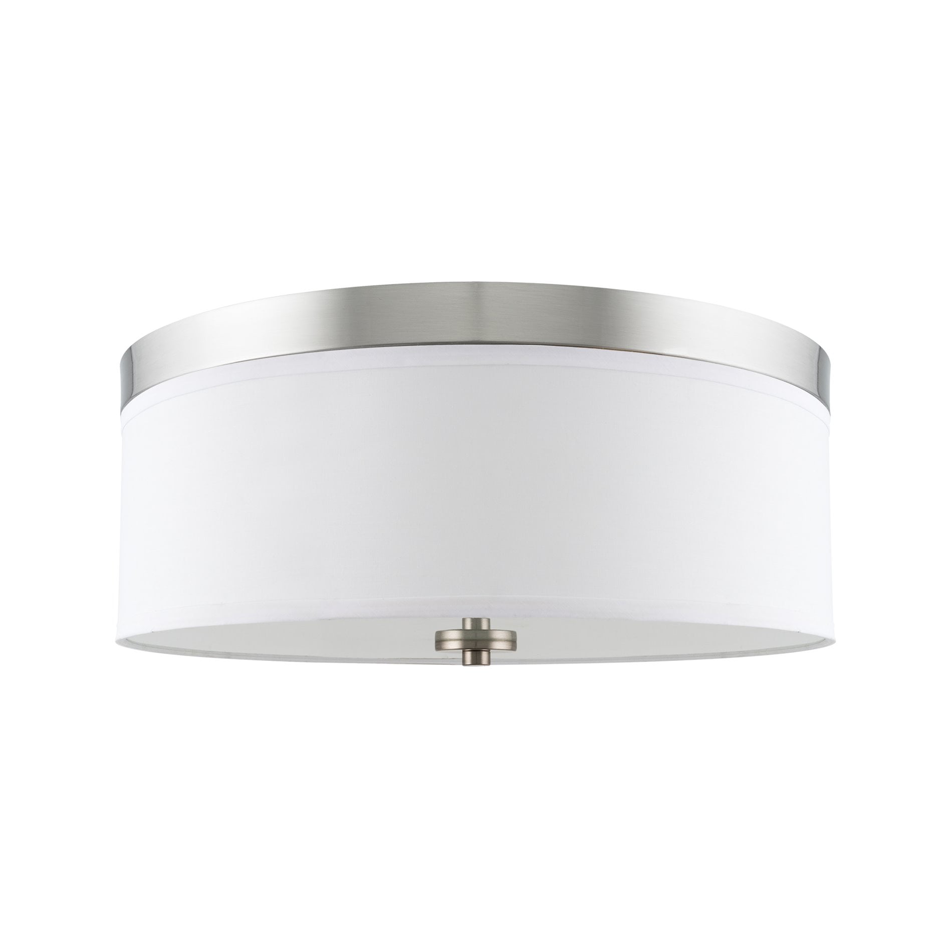 Kira Home Walker 15 3 Light Flush Mount Ceiling Light White Fabric Shade Round Glass Diffuser Brushed Nickel Walmart Com Walmart Com