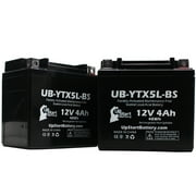 2-Pack UpStart Battery Replacement 2008 Honda CRF150F 150CC Factory Activated, Maintenance Free, Motorcycle Battery - 12V, 4Ah, UB-YTX5L-BS