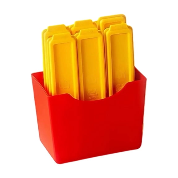 Long French Fry Ice Cube Tray Molds - Food - Grade Silicone Magnetic Storage Box for Homemade Ice and Popsicles, Effortless Demolding, Fun for Cocktails and Beverages,Multicolor