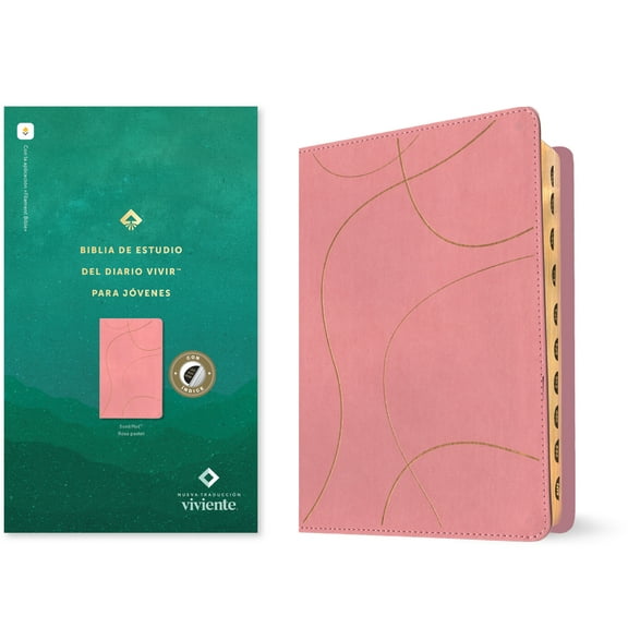 Biblia de Estudio del Diario Vivir Para Jóvenes Ntv Con Filament (Sentipiel, Rosa Pastel, Índice, Letra Roja), (Hardcover)