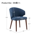 thumbnail image 6 of Dining Chairs Set of 2 Wingback Accent Chair Upholstered Armrest Solid Wood Legs Living Room Kitchen Restaurant Navy, 6 of 7
