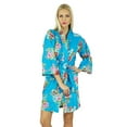 thumbnail image 1 of Bimba Robe Florale pour Femmes Kimono de Mariée Bleu pour Demoiselle d'Honneur Vêtements de Nuit Cover Up-14, 1 of 6
