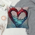 thumbnail image 2 of Orinice Heart Water Digital Art Graphic Decorative Cushion Throw Pillow Cover for Home Couch Living Room Bed Sofa Zipper Closure Year-Round Universal Pillow Case 1PC 24x24in, 2 of 5