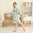 thumbnail image 2 of FORMRS Niños Bathrobe Unisex Hooded Robe Soft Plush Pajamas Sleepwear, Size 2-3T, Watercolor Horses Pattern, 2 of 7