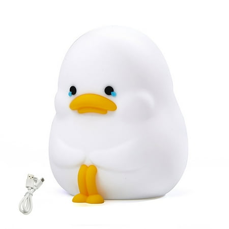 

Chicmine Cartoon Duck Night Lamp Adorable Appearance Brightness Adjustable Color Charging Bedside Lamp Desktop Ornament