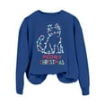 thumbnail image 4 of GBSYEWXS Christmas Women Hoodless Sweatshirt Long Sleeve Crew Neck Cat Print Tops Outdoor Comfortable Blue Sweatshirt, 4 of 4