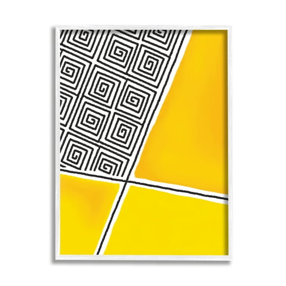 Stupell Industries Asymmetrical Geometrical Yellow Squares Abstract Lines, 24 x 30, Designed by Darlene Seale