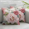 thumbnail image 3 of COMIO Pink Peony Floral Throw Pillow Covers Spring Decorative Couch Pillow Case Outdoor Farmhouse Sofa Cushion Cover Decor for Bed Living Room, 3 of 5