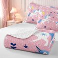 thumbnail image 4 of Manfei Cartoon Unicorn Flowers Twin Quilt Set 2 Pieces,Cute Animal Twin Coverlet Set,1 Bedspread and 1 Pillowcase, 4 of 7