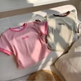 thumbnail image 5 of Girls Tshirts Summer Tops Short Sleeves Solid Color Graphic Tees Casual Crew Neck Basic Tees for Kids Coffee 9-10 Years, 5 of 5