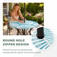 thumbnail image 4 of Round Outdoor Tablecloth with Umbrella Hole and Zipper, Turquoise Scallop Coastal Tablecloth with Elastic Waterproof, Summer Beach Nautical Patio Table Covers for 45" - 54" Picnic Pool Tables, 4 of 9