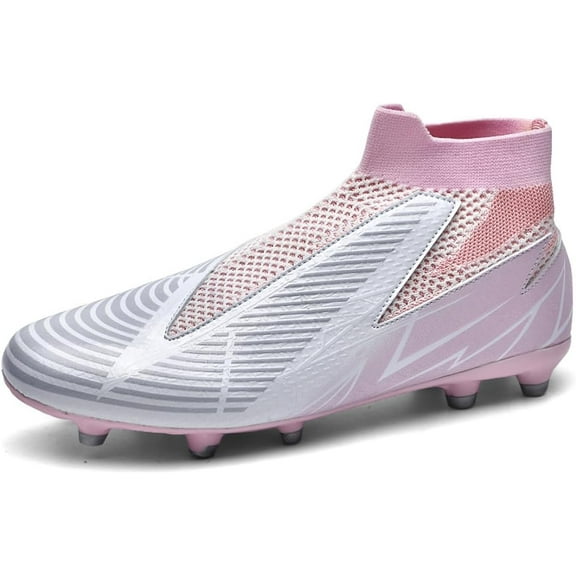 Mens Womens High-Top Soccer Cleats, Teen Football Training Shoes, FG/TF Athletic Shoes Competition & Training for Boys and Girls