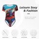 thumbnail image 4 of Fotbe Colorful Ocean Sea Turtle Body de Mujer con Cuello Redondo y Mangas Cortas, Sin Mangas Ajustado, Suave, Cómodo y Básico-X-Large, 4 of 7