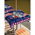 thumbnail image 2 of Outdoor Tablecloth with Umbrella Hole for Patio/Picnic/Party/Camping, 250th Anniversary Waterproof Table Cloth Square Cover Washable, Independence Day Floral Navy Blue (60"x 60"), 2 of 9