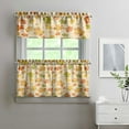 thumbnail image 2 of Rod Pocket Kitchen Curtain Set 3-Piece, 27.5x36 Inch Valance & Tier Drapes, Polyester Pongee Cafe Curtains for Living Room, Bathroom, Farmhouse Rustic Country Window Treatments., 2 of 6