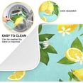 thumbnail image 2 of Tropical Yellow Lemon Dish Drying Mat for Kitchen Counter Decor 16 x 18 inch TurquoiseTeal Background Drying Mat with Absorbent Reversible Microfiber Heat Resistant Dish Drainer Mats, 2 of 6