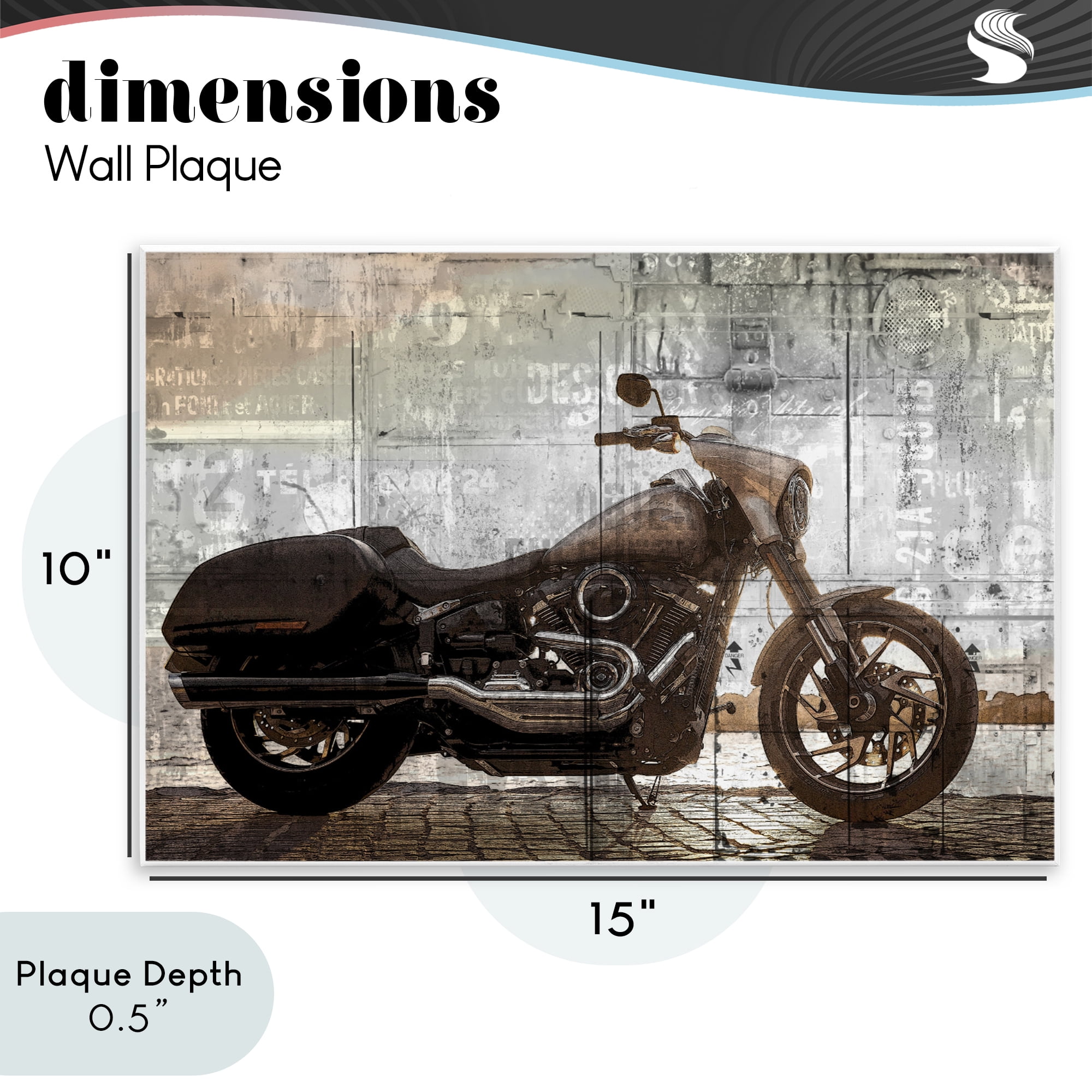 Stupell Industries Sunset Ride Motorcycle Wall Plaque Art, design by Kim Allen