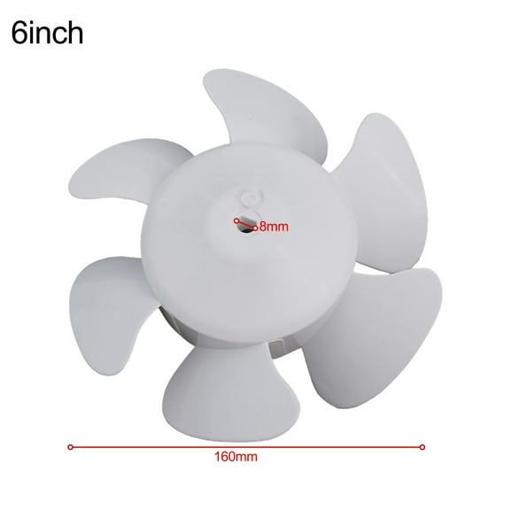 6/8/10/12 Inches Exhaust Fan Blade 6 Leaves Electric Ventilation Fan Replacement Fan Blade HVAC Systems Parts