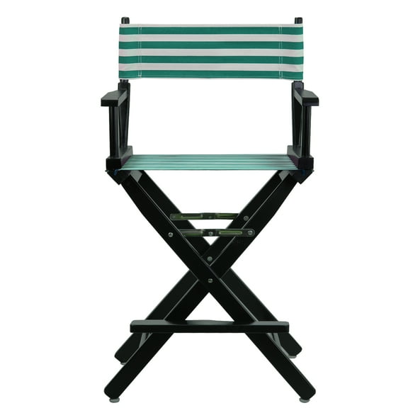 24" Director's Chair Black Frame-Teal Cabana