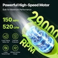thumbnail image 2 of UNTIMATY Cordless Leaf Blower with Battery and Charger 150 MPH 500 CFM 21V Small Handheld Leaf Blower for Yard Lawn Care, Green, 2 of 10