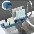 thumbnail image 3 of Telescopic Sink Rack, Expandable Storage Drain Basket Holder, Sponge Soap Rack Drainer Sink Tray for Home Kitchen (Azul), 3 of 5