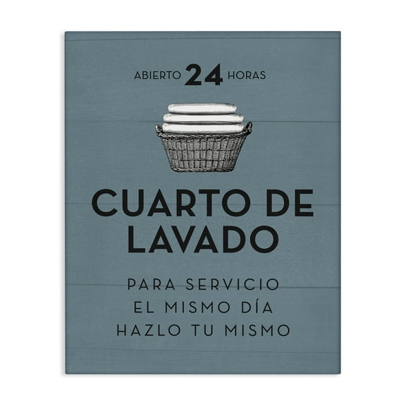Stupell Industries Publicidad Día de Lavandería, Azul Bath & Laundry Painting Wrapped Canvas Art Print Wall Art, 16 x 20