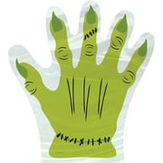 Unique Halloween Party Monster Hand Shaped 9 in Treat Favor Bag, Green, 12 CT
