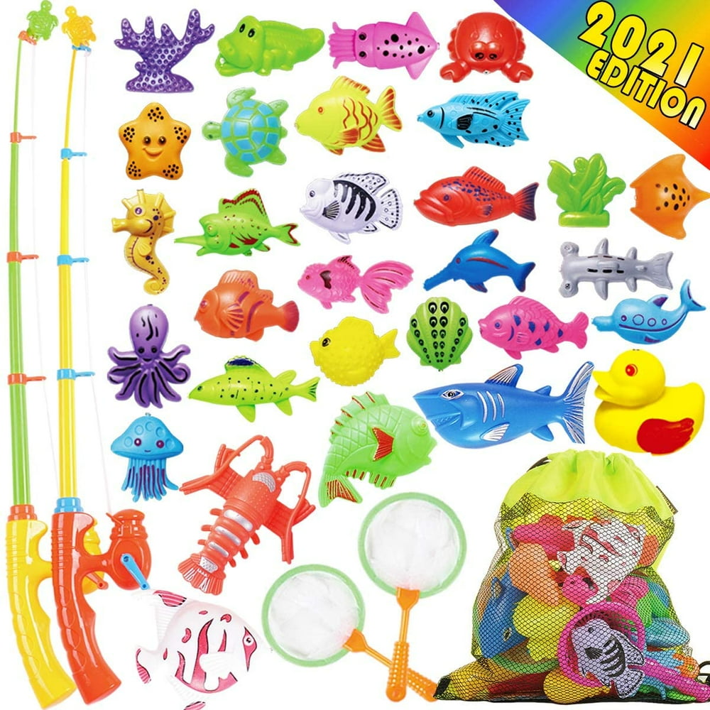 40 PCS Fishing Toys Game Set for Kids Water Table Bathtub