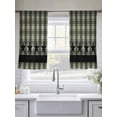 thumbnail image 5 of Checkered Stars Sheer Curtains 45 Inches Long 2 Panels Sage Green Black Plaid Art Light Filtering Semi Sheer Window Curtains Drapes for Bedroom Living Room 52"x45", 5 of 7