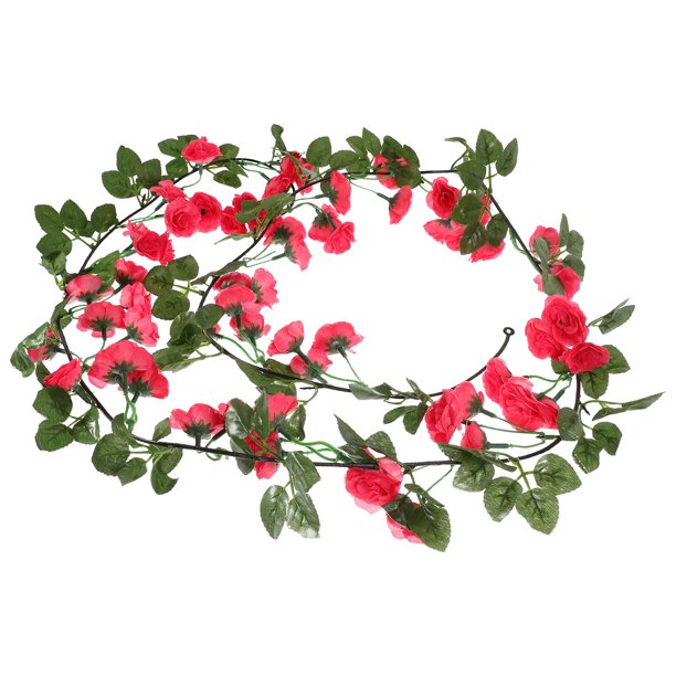 KAKOWELY Guirnalda de rosas artificiales de imitación, guirnalda floral de rosas falsas para fiestas y bodas.