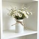 thumbnail image 1 of Jarrón de hojalata galvanizada con lazo, cubo floral blanco rústico para decoración del hogar, regalo del Día de San Valentín, 13x9.5x8 cm, 1 of 6
