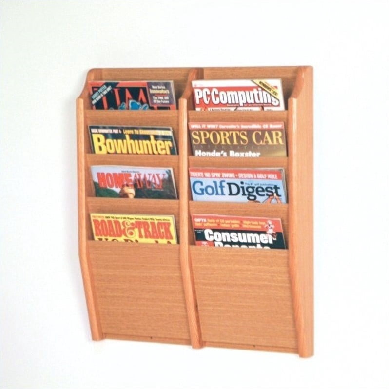 Wooden Mallet 8 Pocket Magazine wall Rack in Light Oak Brown - Walmart.ca