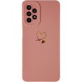 thumbnail image 2 of for Galaxy A13 Case 6.5", Bling Cute Plated Gold Love-Heart with Anti-Fall Camera Lens Cover Protection Soft Anti-Fingerprint Anti-Dust Phone Case for Samsung Galaxy A13 for Women Girls,Pink, 2 of 11