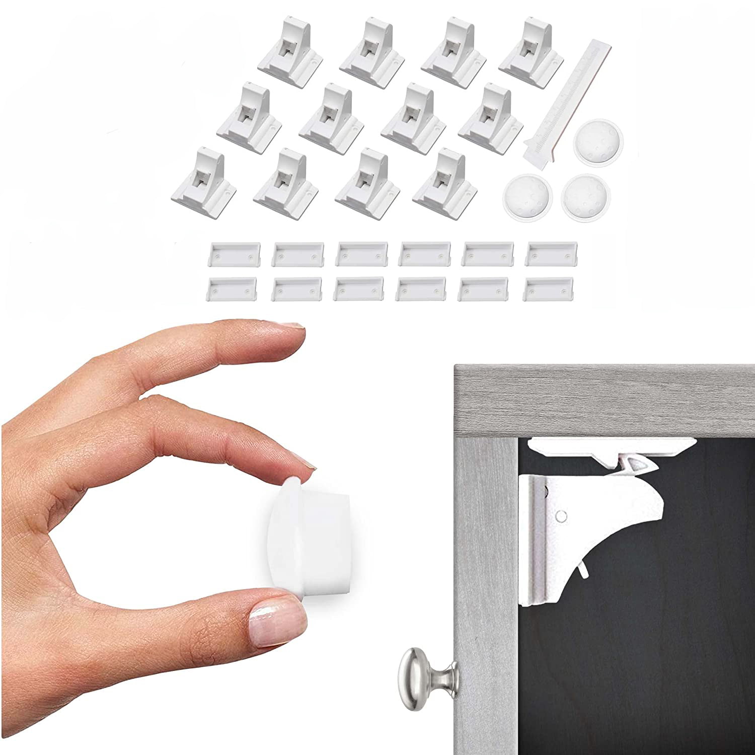 72321 Safety 1st 14 Pack Wide Grip Cabinet Locks & Drawer Latches Child Proof 