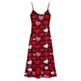 thumbnail image 4 of Falda Larga Verano Día de San Valentín Impreso V-Cuello sin Mangas Maxi Vestido, Color Dividido Falda de Sueño Casual para la Playa Y la Ropa de Vacaciones, 4 of 8