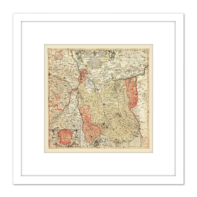 Map Antique 1724 Nigrinus Duchy Teschen Old Replica 8X8 Inch Square ...