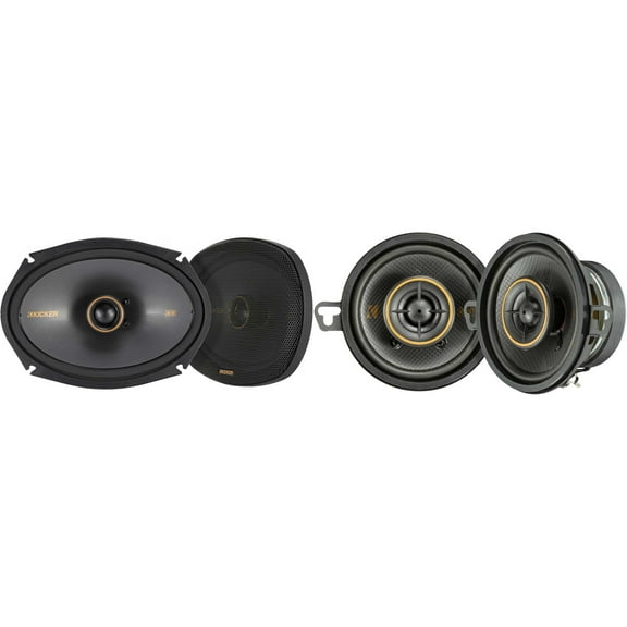 Kicker 51KSC6904 KS-Series 6x9" Coaxial Speakers with 1" tweeters w/ 51KSC3504 3.5" Coaxial Bundle