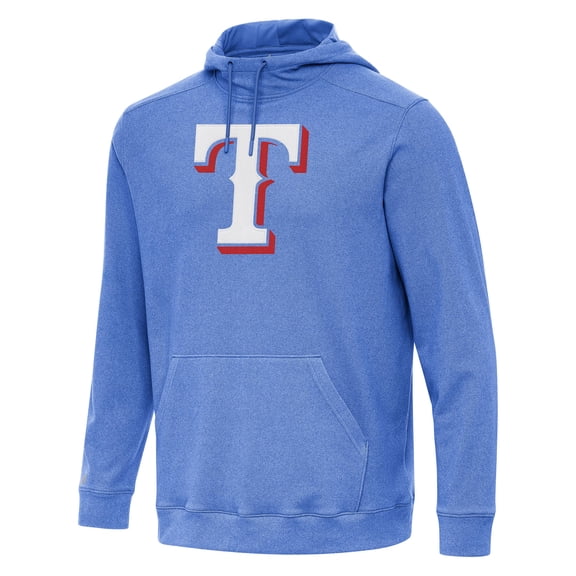 Men's Antigua Heather Royal Texas Rangers Cloud Pullover Hoodie