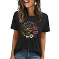 thumbnail image 2 of Busydd Womens Summer Tops Short Sleeve Round Neck Tshirts Shirts for Women Trendy Floral Print Graphic Tees Casual Comfortable Womens T Shirts XL, 2 of 4