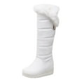 thumbnail image 2 of BONIXOOM Winter Boots For Women Mid Heel Rubber Slip-On Over-the-Knee Winter White, 2 of 5