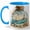 Blue, variant on Lighthouse Ocean Bottle Coffee Mug, Sailboat Seashell Coastal Beach Design, 11 oz Ceramic Cup