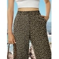thumbnail image 2 of Womens Casual Wide Leg Pants High Waisted Button Down Straight Long Trousers Palazzo Pants, 2 of 7