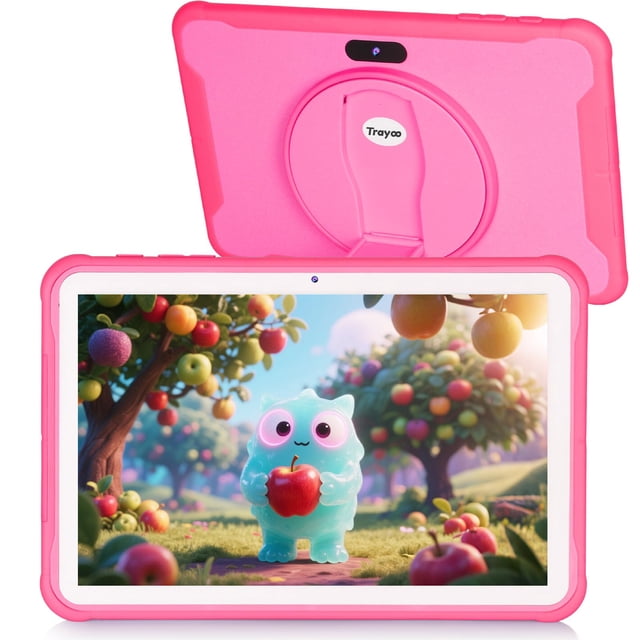 Kids Tablet, 10.1 Inches Tablet for Kids with Case Included, 64G Storage, Dual Camera, WiFi, Education Apps Pre-Installed, Parent Control, YouTube (Pink)