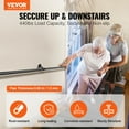 thumbnail image 2 of VEVOR Pipe Stair Handrail,6FT Staircase Handrail, 440LBS Load Capacity Carbon Steel Pipe Handrail, Industrial Pipe Handrail with Wall Mount Support, Round Corner Wall Handrailings for Indoor, Outdoor, 2 of 9